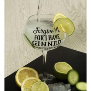 Forgive Me for I Have Ginned Gin Glass - Image 3