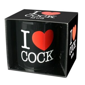I Love Cock Mug - Black - Image 3